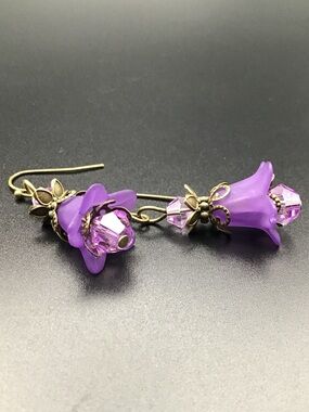 Purple Flower Earrings